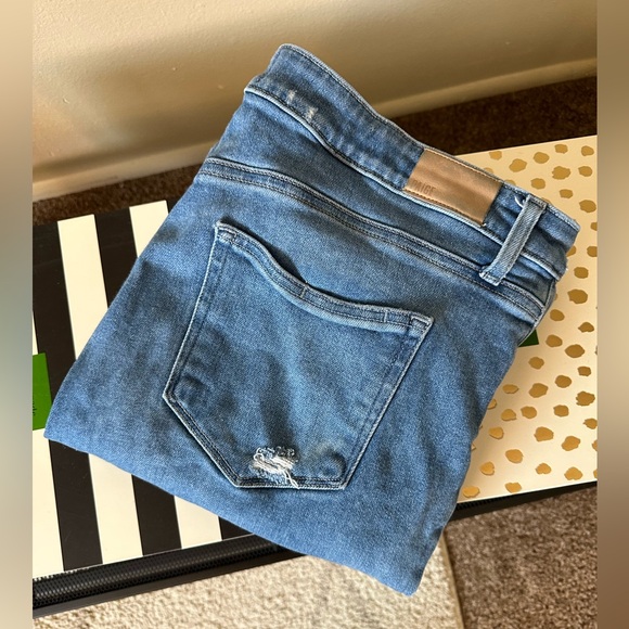 PAIGE Denim Sarah Slim Straight Distressed Jeans Size 34 - Picture 14 of 14